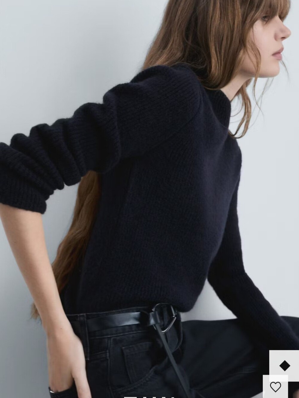 Mango Knitted Sweater With Perkins Neck Small